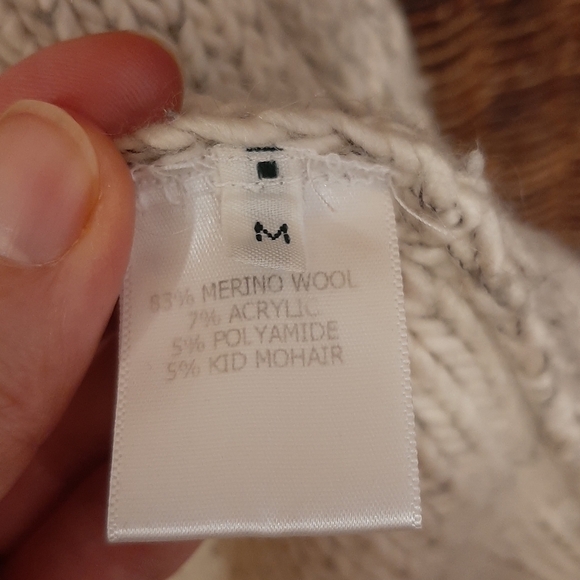 Yigal Azrouel Mohair Wool Cardigan Sweater Medium Cable Knit Fisherman Chunky - Picture 8 of 9